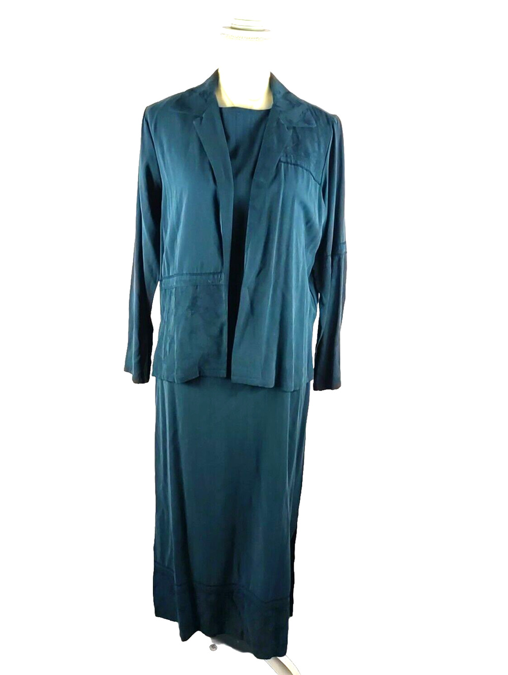 Vintage Coldwater Creek Shirt Dress Size 10 Petite Forest Green